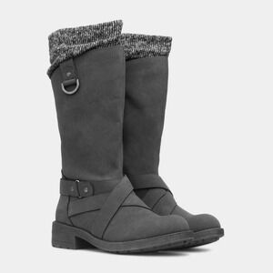 Rocket Dog Telsa Charcoal Gray Strap Boot  W Slouchy Sock‎ look Size 6.5
